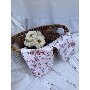 COPY - IKEA VTG 1999 KING Toile ALVINE SKON Pillowcase Cream Red Floral Set Of …